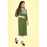 Kapadia - Green Rayon Womens Straight Kurti ( Pack of 1 ) - None