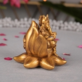 Artarium Laxmi Ganesh Set Idol Showpiece | Resin Material with Gold Finished Lakshmi Ganesha Idols for Diwali Gifts Puja