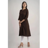 MAUKA - Brown Rayon Womens A-line Kurti ( Pack of 1 ) - None