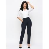 Smarty Pants - Navy Lycra Straight Womens Formal Pants ( Pack of 1 ) - None