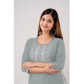 Kapadia - Grey Rayon Womens Straight Kurti ( Pack of 1 ) - None