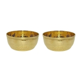 A & H ENTERPRISES - Hammered Katori /Sabzi Bowl Brass Cereal Bowl 200 mL ( Set of 2 ) - Brass