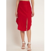 Curvydrobe Red Crepe Women's A-Line Skirt ( Pack of 1 ) - None