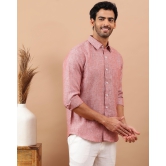 Flamingo Pink Men Linen Shirt M