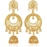 VIVASTRI Golden Jhumki Earrings ( Pack of 1 ) - Golden