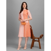 gufrina Cotton Blend Striped Midi Womens Fit & Flare Dress - Orange ( Pack of 1 ) - None