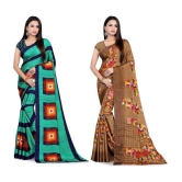 LEELAVATI - Multicolor Crepe Saree With Blouse Piece ( Pack of 2 ) - Multicolor