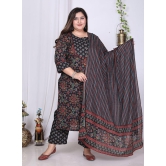 Swasti Cotton Printed Kurti With Palazzo Womens Stitched Salwar Suit - Black ( Pack of 1 ) - None