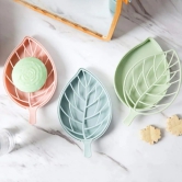 Beautiful Leaf Shape Double Layer Soap Dish Case Holder