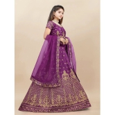 A TO Z CART Silk Lehenga Choli Set For Girls ( Pack of 1 , Purple ) - None