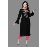 haya fashion - Black Rayon Women's Straight Kurti ( Pack of 1 ) - None