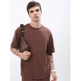 Ketch Polyester Oversized Fit Solid Half Sleeves Mens T-Shirt - Brown ( Pack of 1 ) - None