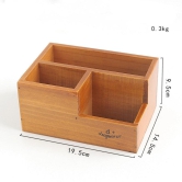 Retro Wood Multi Desktop Storage Box Multi Functional Remote Control Storage Box-Retro color