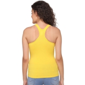 Sona 8008 Yellow Racer Back Sports Camisole for Gym Workout, Exercise, Yoga etc-S / Yellow / Cotton