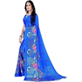 LEELAVATI - Blue Crepe Saree With Blouse Piece ( Pack of 1 ) - Blue