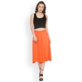 Women Orange Flared Solid Palazzos