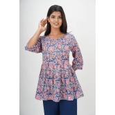 MANMAYEE Women's Cotton Floral Print Top | Latest Trendy Short Tunic Work Tops