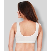 Dermawear White Poly Cotton Solid Sports Bra - XL