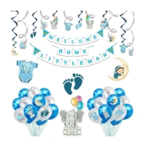 Party Propz Welcome Home Baby Decoration Kit 45Pcs Balloon, Cardstock, Swirls, Paper Banner with Foil Curtain / Welcome / Birthday Supplies - Multi-Color