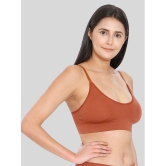 ILRASO - Rust Satin Removable Padding Women's Plunge Bra ( Pack of 1 ) - None