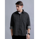 Premium Men Shirt, Regular Fit, Pure Cotton, Full Sleeve, Printed, Charcoal Grey-XXL / Charcoal Grey