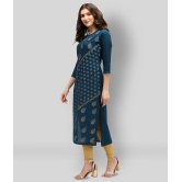 Estela - Blue Rayon Womens Straight Kurti - None