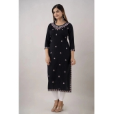 Kapadia - Black Rayon Womens Straight Kurti ( Pack of 1 ) - None