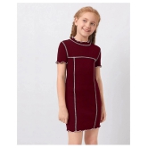 Addyvero - Maroon Cotton Blend Girls A-line Dress ( Pack of 1 ) - None