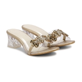 Saheb - Gold Womens Slip On Heels - None