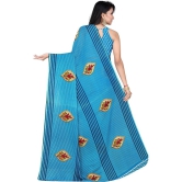 LEELAVATI - Light Blue Georgette Saree With Blouse Piece ( Pack of 1 ) - Light Blue