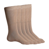 Texlon - Beige Cotton Women's Mid Length Socks ( Pack of 5 ) - None