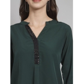 Curvydrobe Green Crepe Women's A-Line Top ( Pack of 1 ) - XL, Green