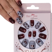 HEART PRINTED NAILS - (NAIL KIT INCLUDED)-Maroon