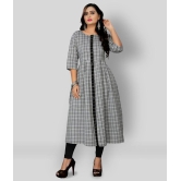 Rangrasiya - Grey Melange Cotton Women''s Flared Kurti ( Pack of 1 ) - XXL