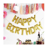 Party Propz Happy Birthday Decoration Kit with LED balloons & Foil Balloon Banner - Set of 40 - Multi-Color