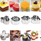 Magnusdeal Stainless Steel Dessert Rings Pastry Poached Egg Omelette Mould, Chocolate Cake Fruit Cookie Cutter, Mousse Pancake Cooking Baking Tool with Pusher-Lifter - 8 Pc/Set