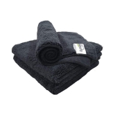 SOFTSPUN Microfiber High Loop Cleaning Cloths, 40x60 cms 3 pcs Towel Set 380 GSM (Black). Thick Lint & Streak-Free Multipurpose Cloths.