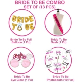 Party Propz 36Pcs Bride To Be Bachelorette Party Decorations Set|Bride To be Foil Banner, Sash, Photobooth And Eyeglass Combo For Bridal Shower Decoration