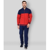 Vivid Bharti - Multicolor Fleece Regular Fit Colorblock Men''s Sports Tracksuit ( Pack of 1 ) - S