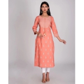 Swasti - Peach Cotton Womens Straight Kurti ( Pack of 1 ) - None