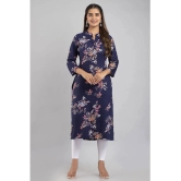 MAUKA - Blue Rayon Womens Straight Kurti ( Pack of 1 ) - None