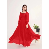 JASH CREATION - Red Georgette Womens Gown ( Pack of 1 ) - None