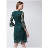 Miss Chase Lace Self Design Above Knee Womens A-line Dress - Green ( Pack of 1 ) - None