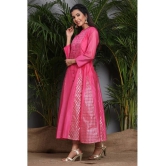 Juniper Chanderi Embellished A-line Womens Kurti - Pink ( Pack of 1 ) - None