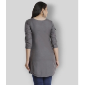 HIGHLIGHT FASHION EXPORT - Dark Grey Viscose Womens Straight Kurti ( Pack of 1 ) - S