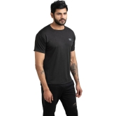 Men Solid Round Neck Polyester Black T-Shirt