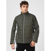 UrbanMark Men Olive Regular Fit Men Medium Weight Quilted Puffer Jacket - None