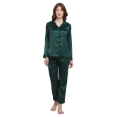 Smarty Pants Satin Nightsuit Sets - Green - L