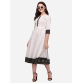 Estela - White Cotton Blend Women's Anarkali Kurti ( Pack of 1 ) - None