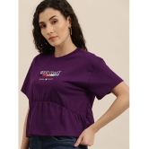 Difference of Opinion - Purple Cotton Loose Fit Womens T-Shirt ( Pack of 1 ) - None